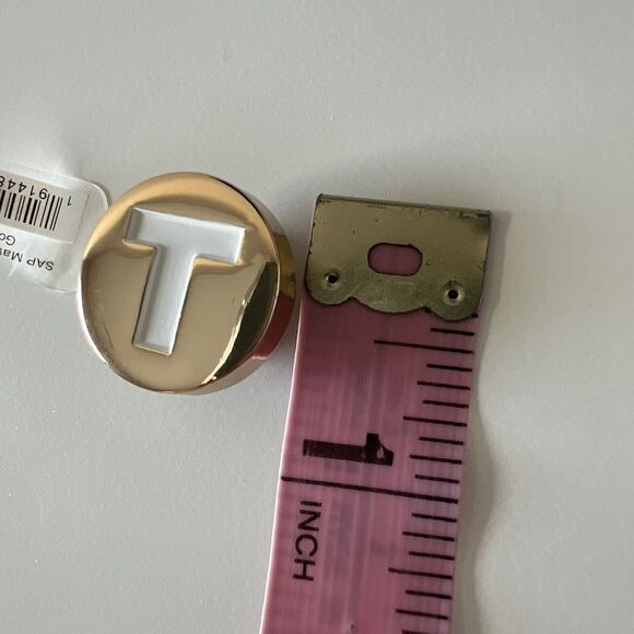 Crocs Jibbitz Shoe Charm Gold Metal Letter T Set Of 2 - Picture 4 of 4